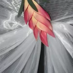 Pilise Tül Desenli - Beyaz